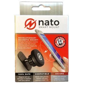 NEW Nato Smart Mount, Hands-Free Magnetic Cell Phone Holder, Universal Car NIB